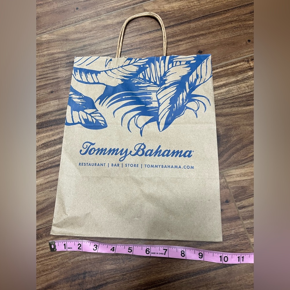- Tommy Bahama brown paper shopping bag